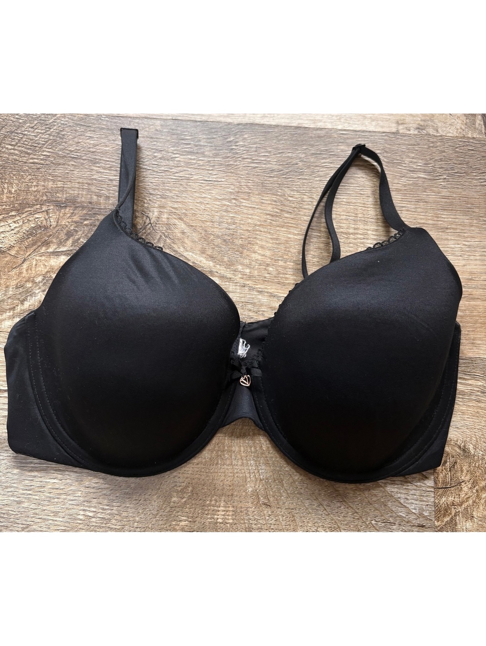 Victorias Secret Black Padded Underwire Bra with Adjustable Straps 34DD